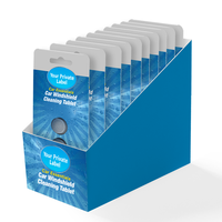 Concentré Comprimés effervescents détergent, tablette de lave-glace Comprimés de nettoyage pour vitres de voiture Pack de 6 blister