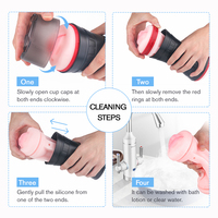 Godet Masturbateur Masculin 3-en-1 avec Effet de Succion et Vibration, Réplique de Vagin Réaliste, Outil de Sexe Oral pour Homme Adulte