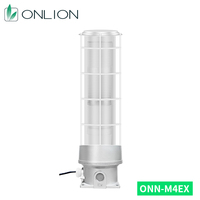 ONN M4EX Explosionsgeschützte LED-Warnleuchte IP66 Dreifarbig RYG Max. 100dB Summer-Alarmleuchte DC24V Aluminiumlegierung für Hafentechnik