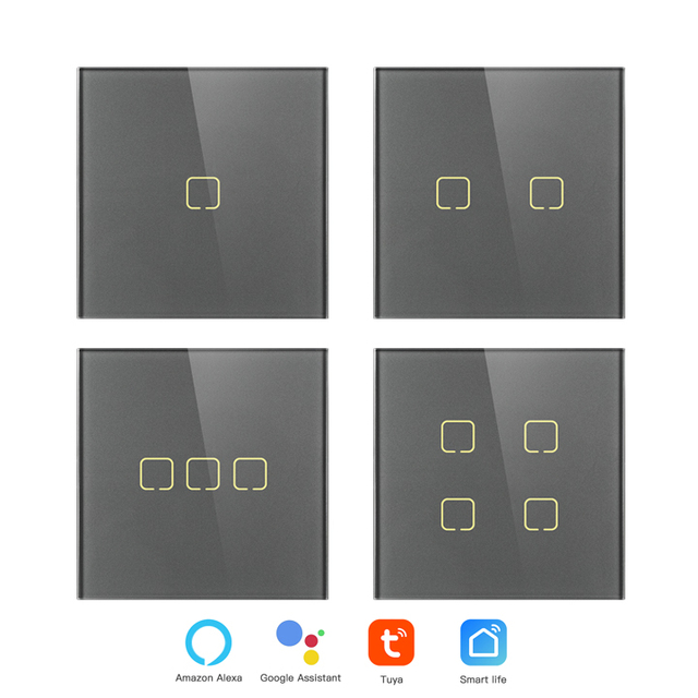Mvava Factory Quick Wiring Smart Home Products Automation EU/UK Glass Touch Tuya Wifi Zigbee Electrical Wall Smart Light Switch