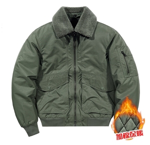 Liquidation des ventes hommes veste d'hiver automne coupe-vent chaud <span class=keywords><strong>manteau</strong></span> décontracté coupe ample Polyester grande taille vêtements d'extérieur avec col en fourrure - Product Image 4