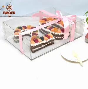 透明塑料蛋糕包装盒透明婚礼盒礼品包装，用于数字蛋糕长方体矩形盒