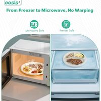 Assiette jetable personnalisable de 10 pouces, compatible micro-ondes, écologique, 49 % bagasse, 3 compartiments, 51 % biodégradable, compostable en toute sécurité, 90 jours
