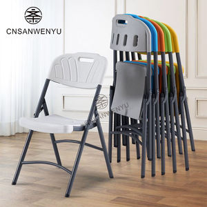 Chaises pliantes en acier à <span class=keywords><strong>prix</strong></span> abordable, vente chaude, pour fêtes, événements et repas en extérieur, en métal blanc et plastique PP - Product Image 3