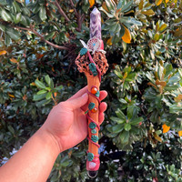Bâtonnets en bois en gros, baguette en quartz rose naturel clair, pointes d'améthyste, pierre brute de guérison pour ornements
