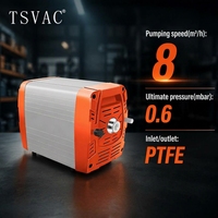 Pompe à diaphragme sans huile TSVAC 0,6 mbar pour vide profond 8 m³/h pour évaporateur rotatif, distillation chimique, laboratoire