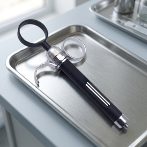 Porte-empreinte dentaire aspirant noir en acier inoxydable allemand, avec poignée annulaire 2.5, 1.8ml/2.2ml, manuel et léger, pour laboratoire dentaire - Product Image 3