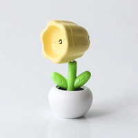 Mini pot de fleurs mignon avec lumière LED, lumière chaude, lampe de bureau, lampe de chevet, décoration de chambre, cadeau de fête pour enfants