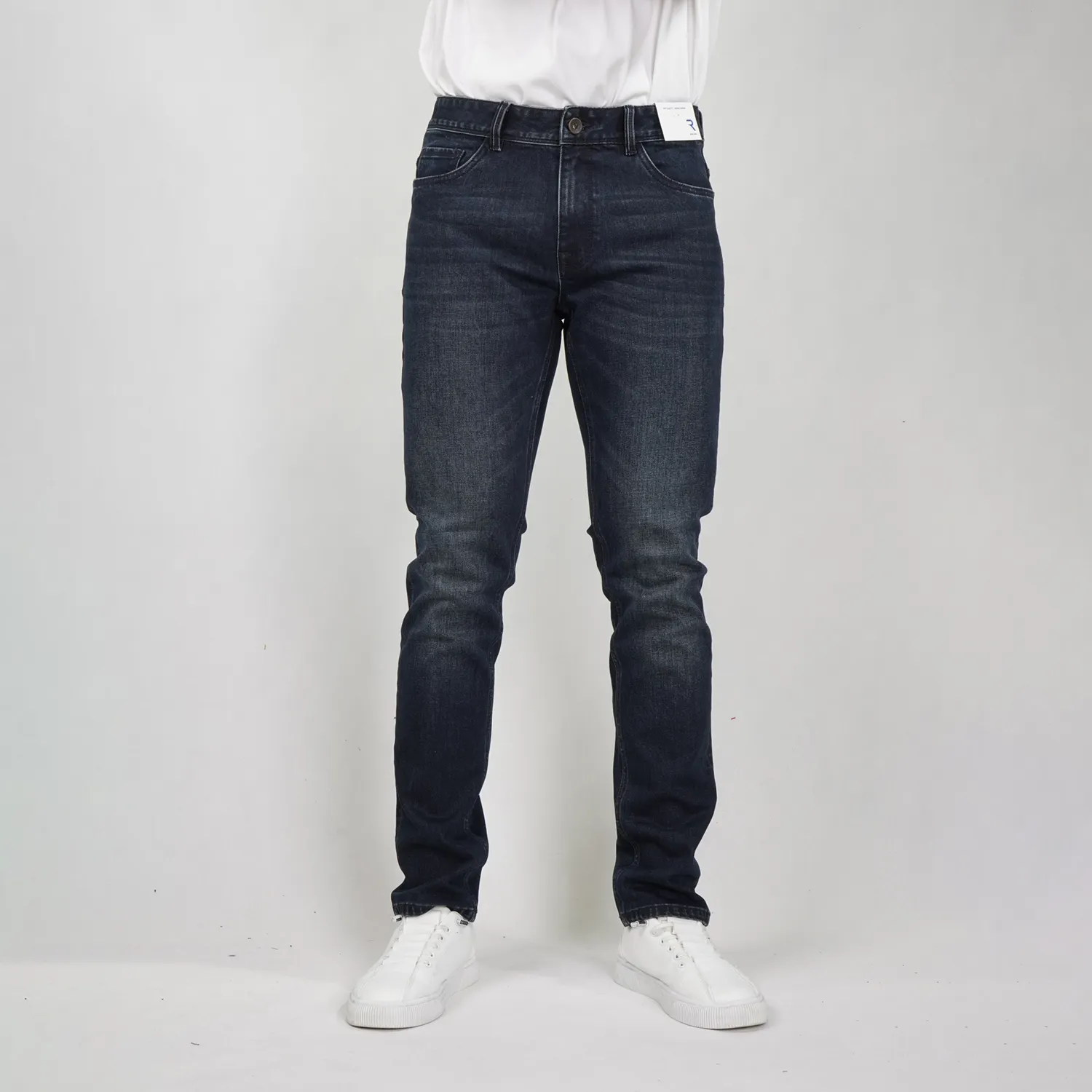 سروال جينز انديغو اساسي رجالي 5 جيوب مستقيم الساق 501