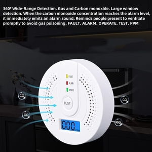 Detector de Monóxido de Carbono con Alarma, Funciona con Batería, Uso en Interiores del Hogar |   Monitor de Fugas de Gas CO para la Quema de Briquetas de Carbón/Colmenas de Carbón - Product Image 2