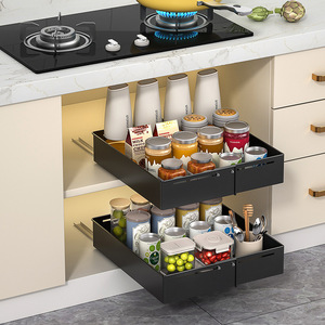 Organiseur de placard coulissant OWNSWING, étagère de rangement <span class=keywords><strong>sous</strong></span> l'<span class=keywords><strong>évier</strong></span> avec rail coulissant, panier coulissant multifonction - Product Image 4