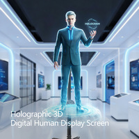 Ventilateurs holographiques LED transparents de grande taille pour la publicité en vitrine de magasin, l'éducation et le contenu vidéo personnalisable