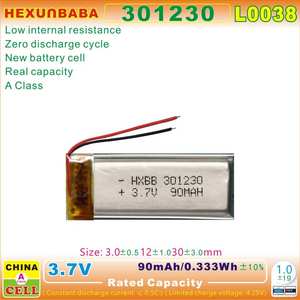 3,7V 90mAh 301230 2-Draht-Polymer-Li-Ion-Akku für TWS-Kopfhörer Ohrhörer Headset Ladebox L0038 - Product Image 4