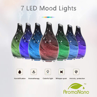 Diffuseur d'arômes ultrasonique en verre de qualité supérieure, humidificateur d'aromathérapie électrique, diffuseur d'huiles essentielles, utilisation en hôtel pendant 1 an, contrôlé par application