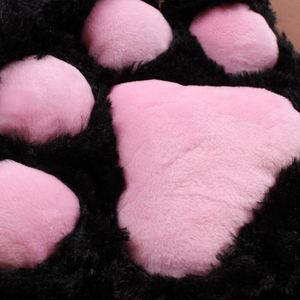<b>Plush</b> Black White <b>Cat</b> Paw Gloves Animal Mitten Cosplay Costume Anime Paw Lolita Accessories Gloves Toy - Product Image 4
