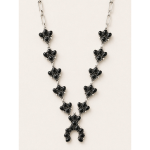 Collier plaqué argent avec pendentif empreinte de patte en onyx, chaîne à maillons, bijoux fantaisie pour femme - Product Image 2