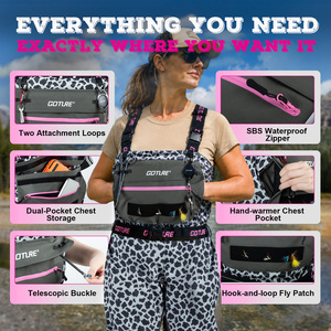 Combinaison de pêche à la mouche respirante et imperméable pour femmes, avec <span class=keywords><strong>cuissardes</strong></span> renforcées en Kevlar 5 couches et <span class=keywords><strong>chaussettes</strong></span> en néoprène – Vente en gros - Product Image 3