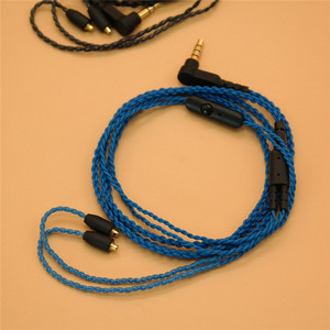 Cable de audio trenzado para auriculares DIY, para Shure SE215 315 425 846 UE900, azul y negro - Product Image 4