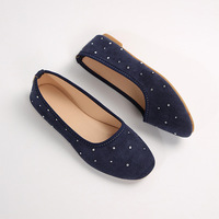 Chaussures plates à bout carré style français pour femmes, printemps automne 2025, rivets, à enfiler, talon plat, style rétro