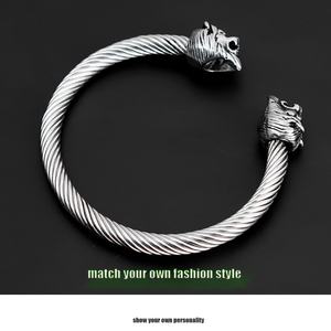 กำไลข้อมือรูปหัวสิงโตสำหรับผู้หญิงผู้ชาย ทำจากสแตนเลส ดีไซน์ฮิปฮอป - Product Image 6