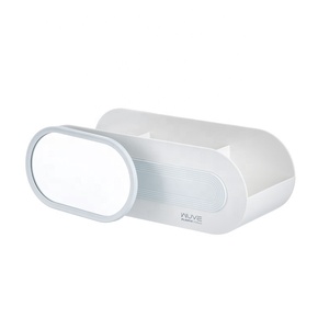 Parete Multifunzione da bagno cosmetico <span class=keywords><strong>contenitore</strong></span> di monili di plastica dell'organizzatore di immagazzinaggio con 360 gradi di rotazione vanità <span class=keywords><strong>specchio</strong></span> - Product Image 3