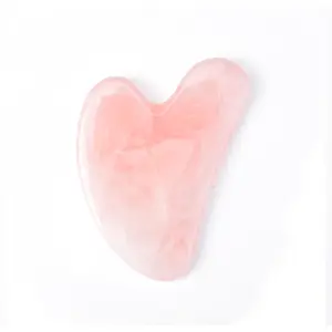 Groothandel Beste Anti Aging Natuurlijke Hart Vorm Rozenkwarts Gezicht Stimulator Gua Sha Verbeteren Huid En Staat Body