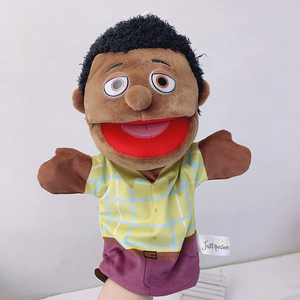 Nuovo arrivo marionetta a mano educativo peluche nero <span class=keywords><strong>per</strong></span> famiglie serie burattini afroamericani e teatri di <span class=keywords><strong>marionette</strong></span> - Product Image 6