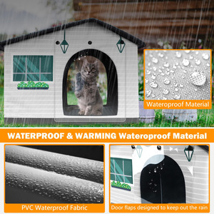 Prix d'usine Maison chauffante imperméable pour chat avec <span class=keywords><strong>isolation</strong></span>, double porte à rabat et coussin chauffant pour la protection des chats errants en extérieur en hiver - Product Image 3