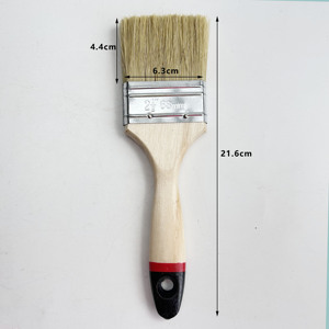 Pennello a coda nera manico in legno pennelli piatti in setola naturale pennello professionale da parete per la decorazione domestica - Product Image 5