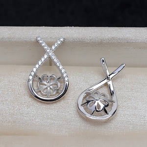 Pendientes de Plata S925 Wenchi para Mujer, con Perla de 11mm, Base Vacía para Joyería DIY Hecha a Mano, Modelo 15900 - Product Image 4