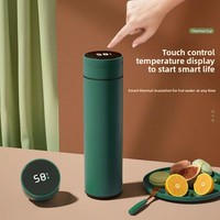 Thermos intelligent en acier inoxydable 316 avec surveillance de la température, séparation thé-eau, isolation thermique 6-12 heures, couleur Morandi