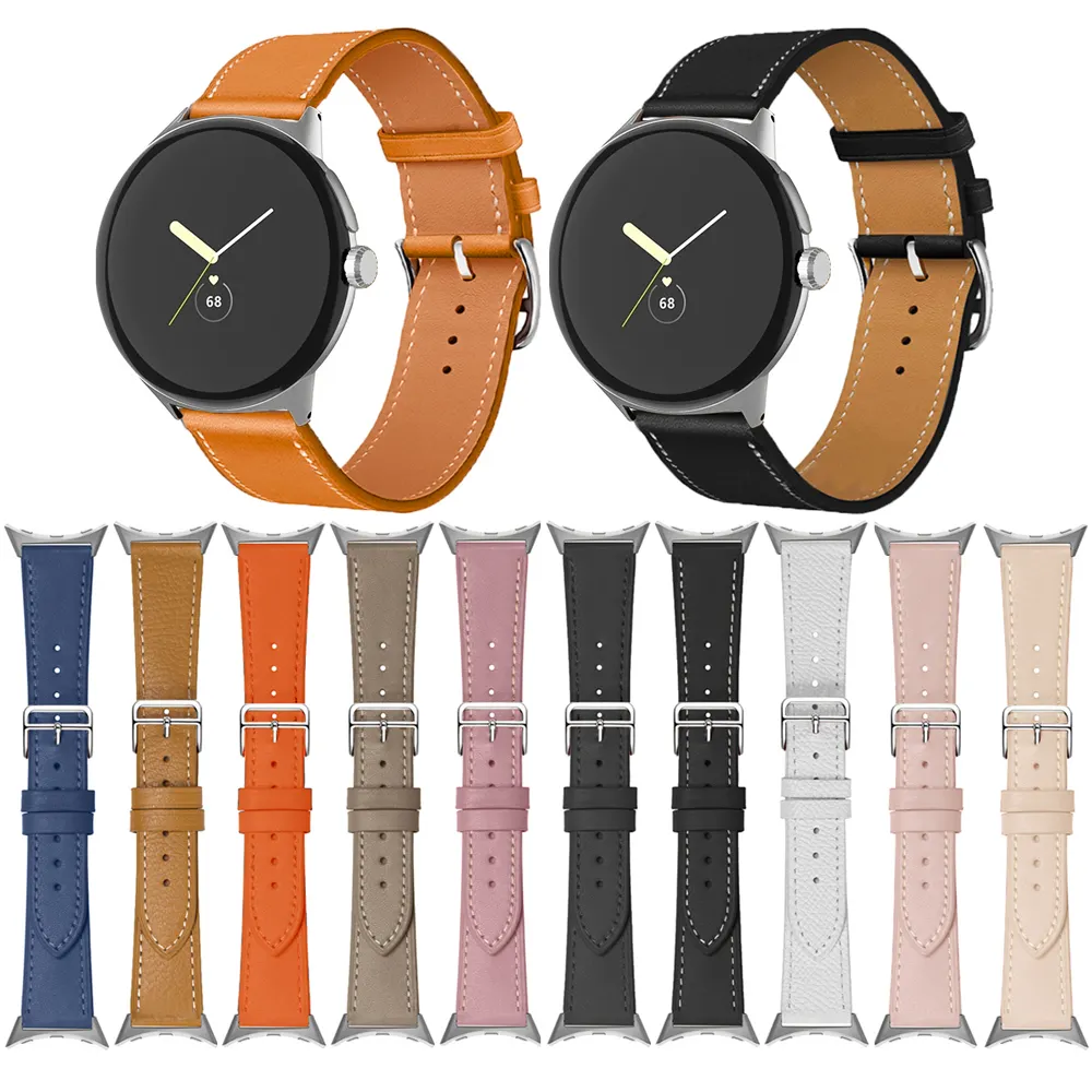 Luxury Stitch Leather Band for Google Pixel Watch Business Style Straps for Google Watch
