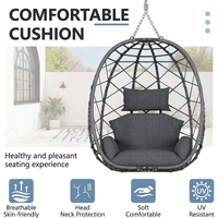 Chaise suspendue en rotin pour intérieur et extérieur avec support et pédale, idéale pour les jardins, les cours, les balcons et les chambres