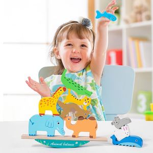 Jeu de compétition d'équilibre pour enfants, garçons et filles, cadeaux d'anniversaire pour enfants, blocs d'empilage d'animaux pour tout-petits - Product Image 2