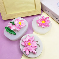 Moule en Silicone en forme de fleur de Lotus chinois pour la pâtisserie de gâteau au chocolat Mousse et moule d'ornement de plâtre de bougie parfumée