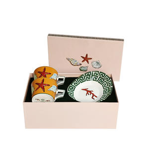 Yaratıcı kişiselleştirilmiş illüstrasyon ince porselen fincan ofis ev ziyafet 2 bardak 2 tabak kahve fincanı - Product Image 1