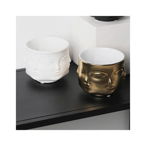 Vase de visage muse en céramique émaillée créative de Style nordique pour le stockage et l'affichage de plantes vertes de fleurs sèches à la maison ou d'ornements de jardin - Product Image 5