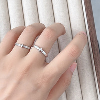Bagues de couple en argent sterling, bijoux fins, étoile réglable, taille unique, pour hommes et femmes, bagues assorties pour femmes, cadeaux