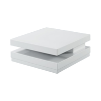 Table basse contemporaine P2 MDF spray PU haute brillance à deux couches conception rotative pour salon meubles de maison