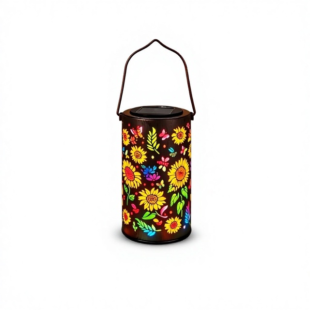 Solar Sunflower Lantern Hanging Lamp Outdoor Garden Decor Waterproof Projection Light Automatic Lighting Weather-Resistant Yard
