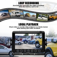 Monitor de Video LCD de 7 Pulgadas para Vehículos, Kit de Cámara de Reversa para Camioneta, Autobús, RV, DVR AHD de 1080P, Sistema de 2 Canales