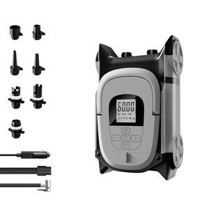 משאבת ניפוח חשמלית ניידת Gicle בלחץ גבוה 60PSI <span class=keywords><strong>12V</strong></span> 150W לגלשן סאפ קיאק, דו-שלבית עם כיבוי אוטומטי, יציבה, ABS אפור - Product Image 1