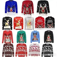 Pull de Noël lumineux à motif personnalisé, pull en tricot jacquard LED 2026 pour hommes et femmes, grandes tailles