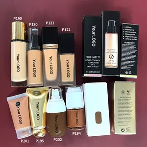 OEM Foundation cakupan tinggi Matte 17 warna untuk wajah Foundation tahan air bebas minyak