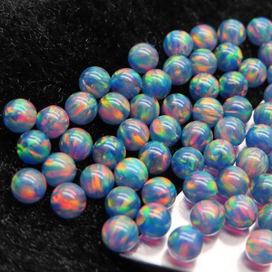 Perle di Opale Sintetico Multicolore all'Ingrosso, Rotonde, con Foro Intero/Mezzo/Assente, Perle di Opale Creato in Laboratorio per Gioielli - Product Image 3
