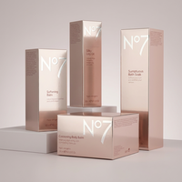 Boîte d'emballage cosmétique pliable en papier, personnalisée, avec étiquette privée, finition brillante métallisée de luxe, pour pot de crème en verre, soins de la peau
