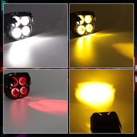 Phare de Travail LED 3 Pouces 40W 5D 4 Lentilles, Projecteur Anti-Brouillard à Conduite DRL Rouge pour Voiture 4x4 Tout-Terrain Camion Tracteur Moto à Encastrer