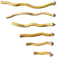 Perchoir Courbé en Bois Naturel Massif pour Perroquets avec Vis et Écrou - Jouet Interactif Durable pour le Mastication