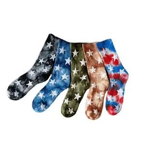 Winter 5 Farbe neues Design Persönlichkeit Basketball Skateboard fünfzackige Star Tie Dye Slouch Socken