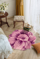 Tapis à motif de rose verte en gros, tapis personnalisés en forme 3D avec logo, tapis incurvé 3D, tapis mignon en forme de fleur, tapis de bain
